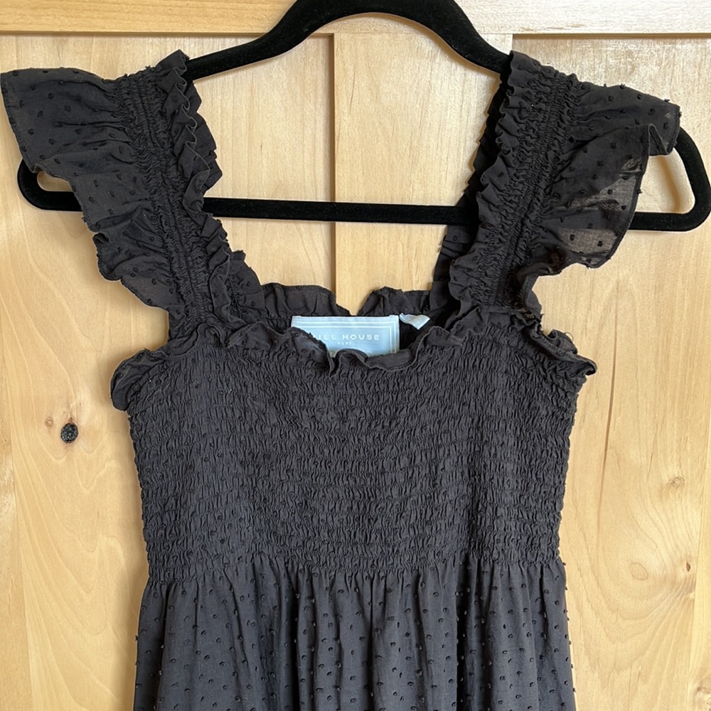 Hill House Ellie Nap Dress Sheer Black Swiss Dot